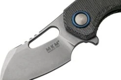MKM Isonzo FX03M-3BC Clippoint M390, Black Canvas Micarta Pocket Knife, Jesper Voxnaes Design -Chic Knife Store MMK FX03M 3BC 07 mkm