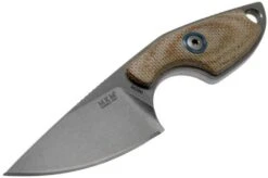 MKM Mikro 1 Drop, Stonewashed Natural Canvas Micarta Neck Knife, Jesper Voxnaes Design -Chic Knife Store MMK MR01 NC 03 mkm knives
