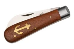 Otter Anchor Knife 173 R Small Stainless, Sapeli, Brass Anchor, Pocket Knife -Chic Knife Store OR174R 04 otter