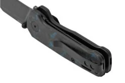 QSP Knife Penguin Mini QS130XS-D2, Blackwashed 14C28N, Blue Shredded Carbon Fibre Pocket Knife 11 QSP Knife Penguin Mini QS130XS-D2, Blackwashed 14C28N, Blue Shredded Carbon Fibre Pocket Knife -Chic Knife Store QS130XS D2 04 qsp