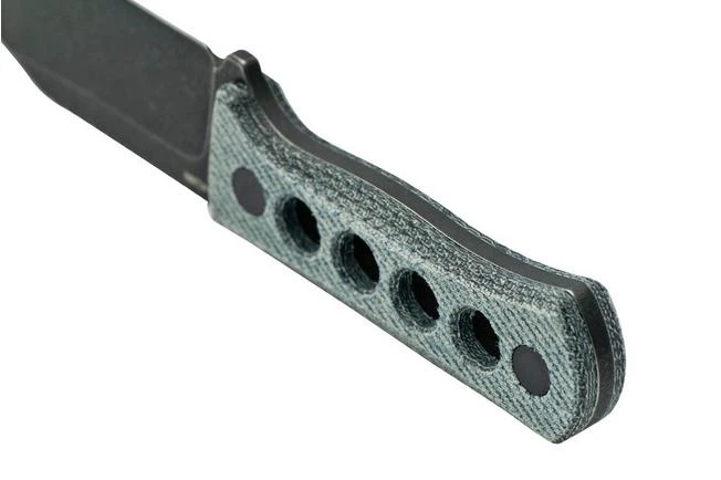 QSP Knife Canary QS141-D2 Blackwashed, Denim Micarta, Neck Knife 6 QSP Knife Canary QS141-D2 Blackwashed, Denim Micarta, Neck Knife - Image 4