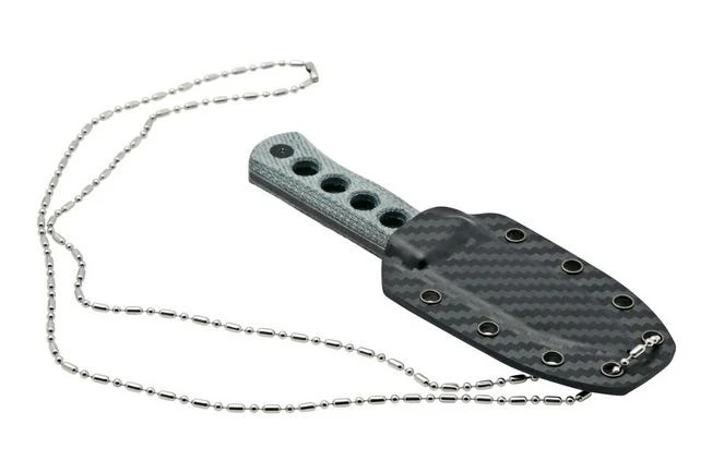 QSP Knife Canary QS141-D2 Blackwashed, Denim Micarta, Neck Knife 8 QSP Knife Canary QS141-D2 Blackwashed, Denim Micarta, Neck Knife - Image 6