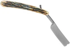 Rough Ryder Folding Razor Cinnamon Stag RR2159 Damascus Straight Razor -Chic Knife Store RY2159 02 rough ryder