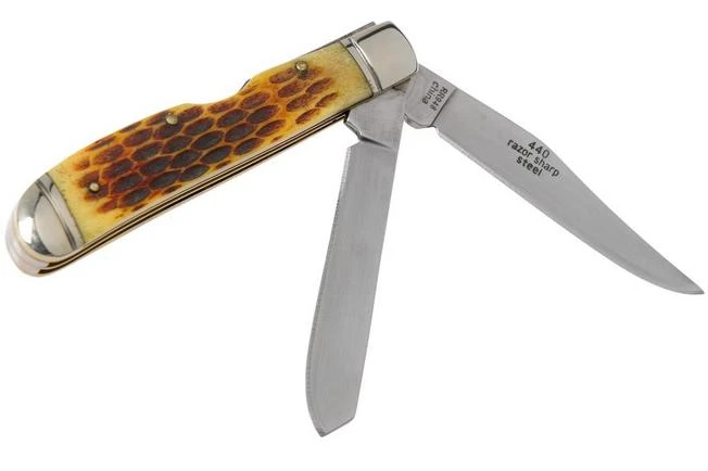 Rough Ryder Mini Trapper Amber Bone RR948 Slipjoint Pocket Knife 4 Rough Ryder Mini Trapper Amber Bone RR948 Slipjoint Pocket Knife - Image 2