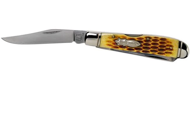 Rough Ryder Mini Trapper Amber Bone RR948 Slipjoint Pocket Knife 5 Rough Ryder Mini Trapper Amber Bone RR948 Slipjoint Pocket Knife - Image 3