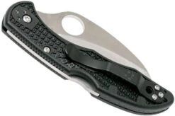 Spyderco Tasman Salt 2 C106PBK2 Plain Edge Pocket Knife, Black -Chic Knife Store SPC106PBK2 04 spyderco spc106pbk2 04
