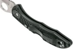 Spyderco Tasman Salt 2 C106PBK2 Plain Edge Pocket Knife, Black -Chic Knife Store SPC106PBK2 05 spyderco spc106pbk2 05