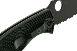 Spyderco Tenacious Lightweight Black C122PSBBK FRN Partly Serrated Pocket Knife -Chic Knife Store SPC122PSBBK 06 spyderco