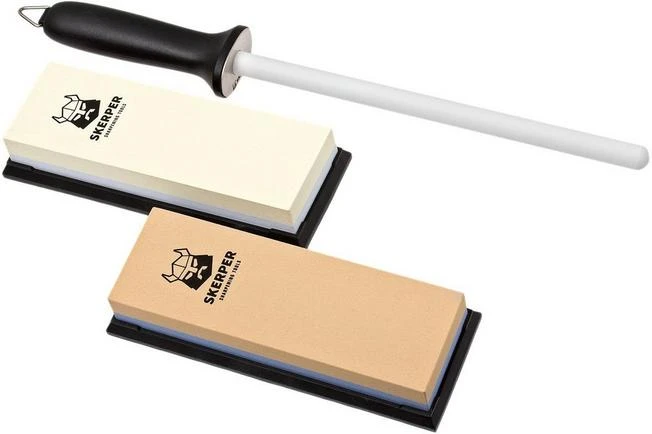 Skerper Basic Sharpening Set 180/600/1000/3000 With Ceramic Sharpening Steel, SH004 3 Skerper Basic Sharpening Set 180/600/1000/3000 With Ceramic Sharpening Steel, SH004