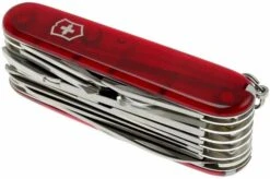 Victorinox Swisschamp (33) - Red Transparant -Chic Knife Store VT1 6795 T 06 victorinox swisschamp 33 rood transparant vt1 6795 t d6