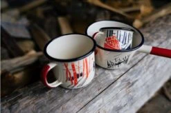 Knivesandtools Enamel Set E-SET-01, Mugs 8 Cm, 10 Cm & Saucepan 14 Cm, Enamel Crockery -Chic Knife Store knivesandtools enamelware 11